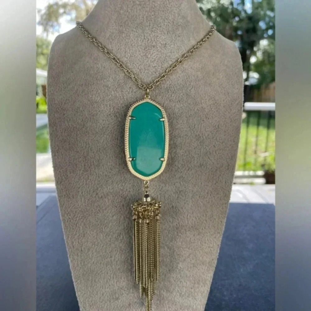 Kendra Scott Rayne Gold Tone Tassel Necklace Long